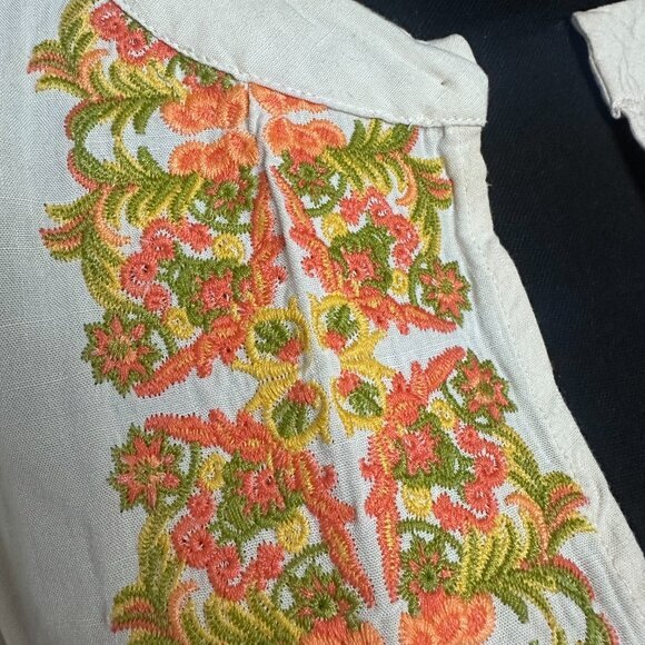 Chelsea & Violet C & V top sz L open‎ Floral Embroidered Peasant Kimono Cardigan - Picture 4 of 6